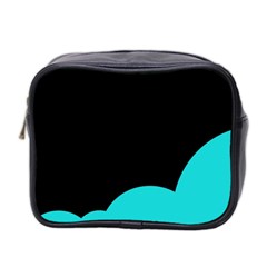 Black And Cyan Mini Toiletries Bag 2-side by Valentinaart