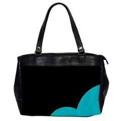 Black And Cyan Office Handbags by Valentinaart