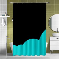 Black And Cyan Shower Curtain 48  X 72  (small)  by Valentinaart