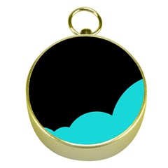 Black And Cyan Gold Compasses by Valentinaart