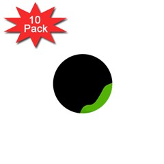 Black And Green 1  Mini Buttons (10 Pack)  by Valentinaart