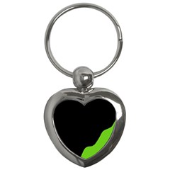 Black And Green Key Chains (heart)  by Valentinaart