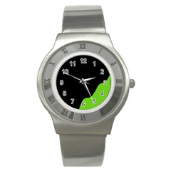 Black And Green Stainless Steel Watch by Valentinaart