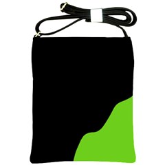 Black And Green Shoulder Sling Bags by Valentinaart