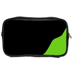 Black And Green Toiletries Bags by Valentinaart