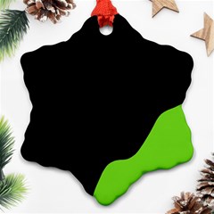 Black And Green Snowflake Ornament (2-side) by Valentinaart