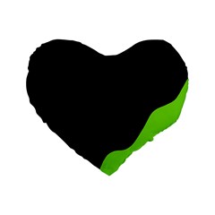 Black And Green Standard 16  Premium Flano Heart Shape Cushions by Valentinaart