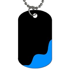 Blue And Black Dog Tag (one Side) by Valentinaart