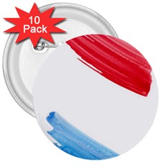 Tricolor Banner Flag, Red White Blue 3  Buttons (10 Pack)  by picsaspassion