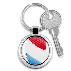 Tricolor Banner Flag, Red White Blue Key Chains (round)  by picsaspassion