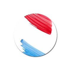 Tricolor Banner Flag, Red White Blue Magnet 3  (round) by picsaspassion