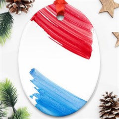 Tricolor Banner Flag, Red White Blue Oval Ornament (two Sides) by picsaspassion