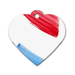 Tricolor Banner Flag, Red White Blue Dog Tag Heart (two Sides) by picsaspassion