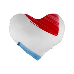 Tricolor Banner Flag, Red White Blue Standard 16  Premium Heart Shape Cushions by picsaspassion