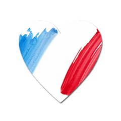 Tricolor Banner Flag France, Blue White Red Watercolor Heart Magnet by picsaspassion