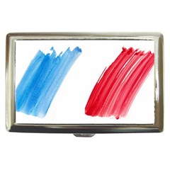 Tricolor Banner Flag France, Blue White Red Watercolor Cigarette Money Cases by picsaspassion