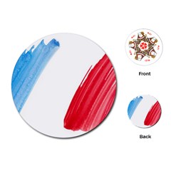 Tricolor Banner Flag France, Blue White Red Watercolor Playing Cards (round) 