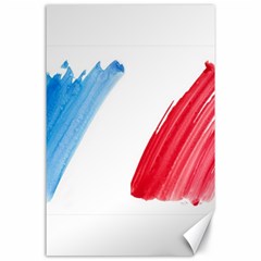 Tricolor Banner Flag France, Blue White Red Watercolor Canvas 24  X 36  by picsaspassion