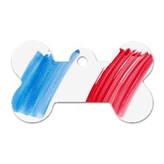 Tricolor Banner Flag France, Blue White Red Watercolor Dog Tag Bone (two Sides) by picsaspassion