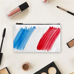 Tricolor Banner Flag France, Blue White Red Watercolor Cosmetic Bag (small)  by picsaspassion