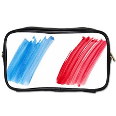 Tricolor Banner Flag France, Blue White Red Watercolor Toiletries Bags 2-side by picsaspassion