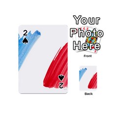 Tricolor Banner Flag France, Blue White Red Watercolor Playing Cards 54 (mini)  by picsaspassion