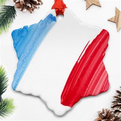 Tricolor Banner Flag France, Blue White Red Watercolor Snowflake Ornament (2-side) by picsaspassion