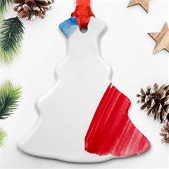 Tricolor Banner Flag France, Blue White Red Watercolor Christmas Tree Ornament (2 Sides) by picsaspassion