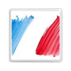 Tricolor Banner Flag France, Blue White Red Watercolor Memory Card Reader (square)  by picsaspassion