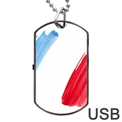 Tricolor Banner Flag France, Blue White Red Watercolor Dog Tag Usb Flash (one Side) by picsaspassion