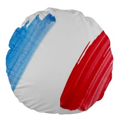 Tricolor Banner Flag France, Blue White Red Watercolor Large 18  Premium Round Cushions by picsaspassion