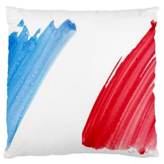 Tricolor Banner Flag France, Blue White Red Watercolor Large Flano Cushion Case (two Sides) by picsaspassion