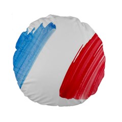 Tricolor Banner Flag France, Blue White Red Watercolor Standard 15  Premium Flano Round Cushions by picsaspassion