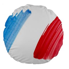 Tricolor Banner Flag France, Blue White Red Watercolor Large 18  Premium Flano Round Cushions by picsaspassion