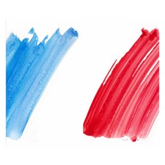 Tricolor Banner Flag France, Blue White Red Watercolor Double Sided Flano Blanket (small)  by picsaspassion