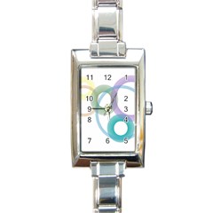 Rainbow Colors Circles Rectangle Italian Charm Watch