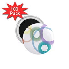 Rainbow Colors Circles 1 75  Magnets (100 Pack) 