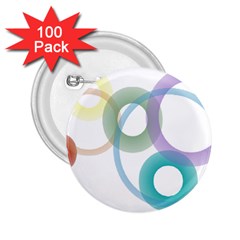 Rainbow Colors Circles 2 25  Buttons (100 Pack) 