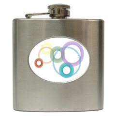 Rainbow Colors Circles Hip Flask (6 Oz) by picsaspassion