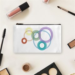 Rainbow Colors Circles Cosmetic Bag (small)  by picsaspassion