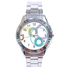 Rainbow Colors Circles Stainless Steel Analogue Watch