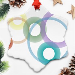 Rainbow Colors Circles Ornament (snowflake)  by picsaspassion