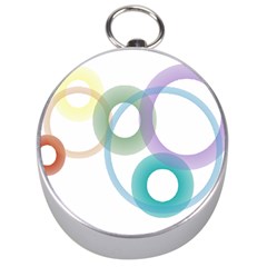 Rainbow Colors Circles Silver Compasses by picsaspassion