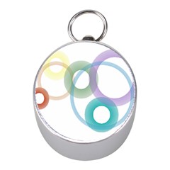 Rainbow Colors Circles Mini Silver Compasses by picsaspassion