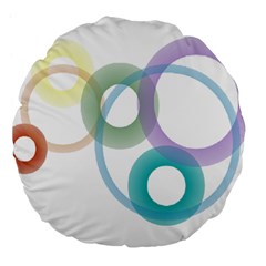 Rainbow Colors Circles Large 18  Premium Flano Round Cushions by picsaspassion