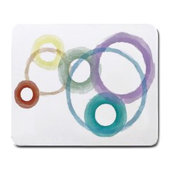 Rainbow Color Circles, Watercolor - Aquarel Painting Large Mousepads by picsaspassion