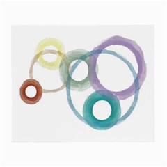 Rainbow Color Circles, Watercolor - Aquarel Painting Small Glasses Cloth (2-side) by picsaspassion