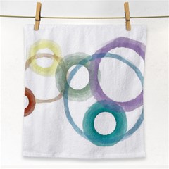 Rainbow Color Circles, Watercolor - Aquarel Painting Face Towel