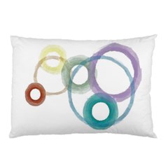 Rainbow Color Circles, Watercolor - Aquarel Painting Pillow Case by picsaspassion