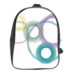 Rainbow Color Circles, Watercolor - Aquarel Painting School Bags(large) 